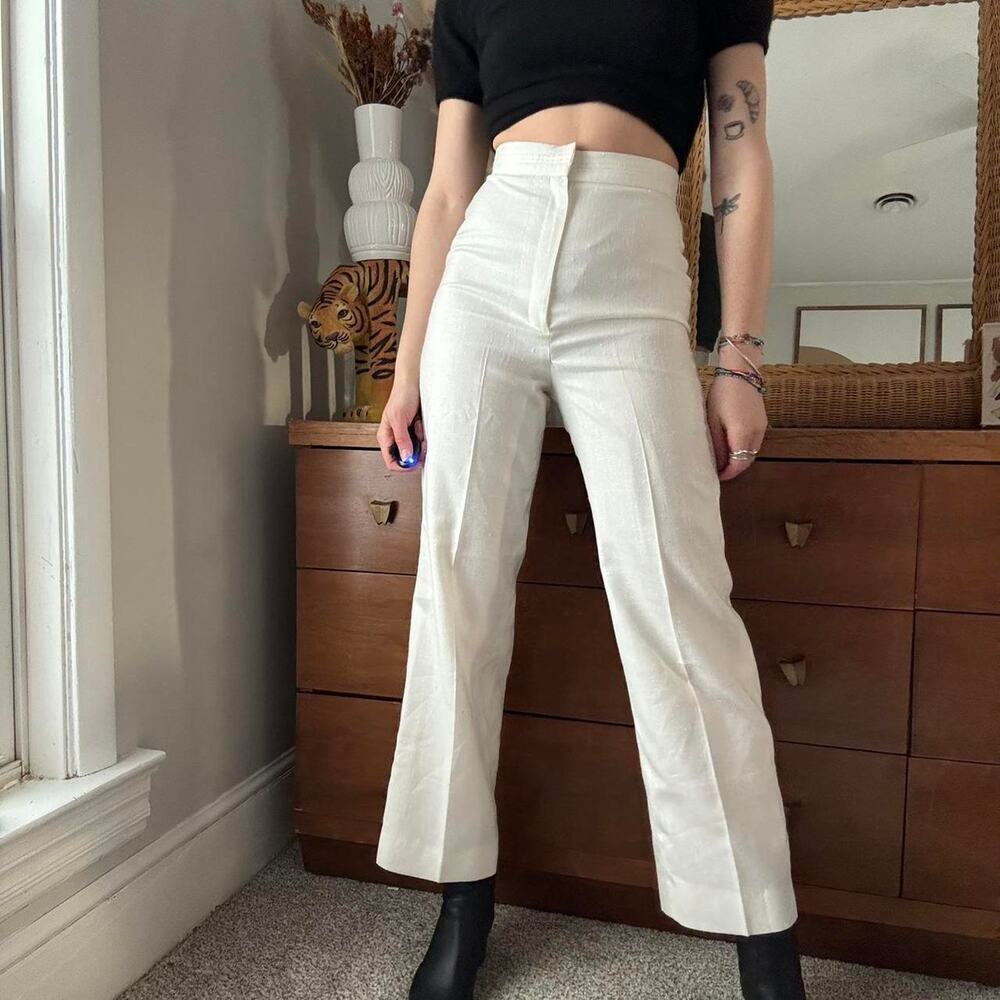 Vintage white high waisted trousers